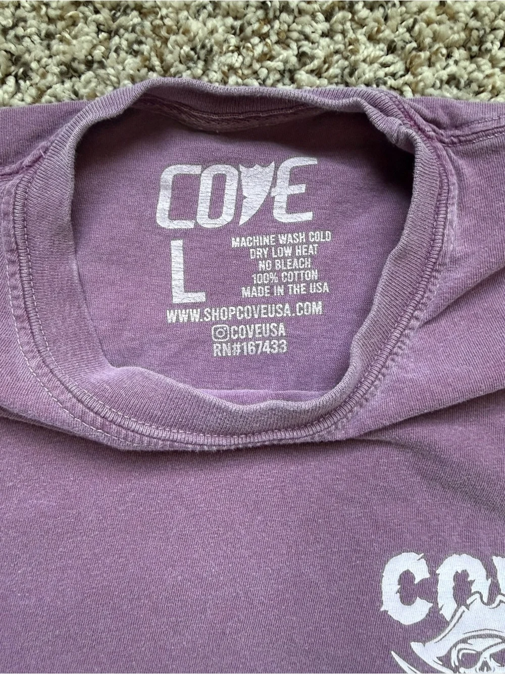 Cove Surf Co Men's Large Purple Pirate Party Skeleton Graphic T-Shirt Made In US